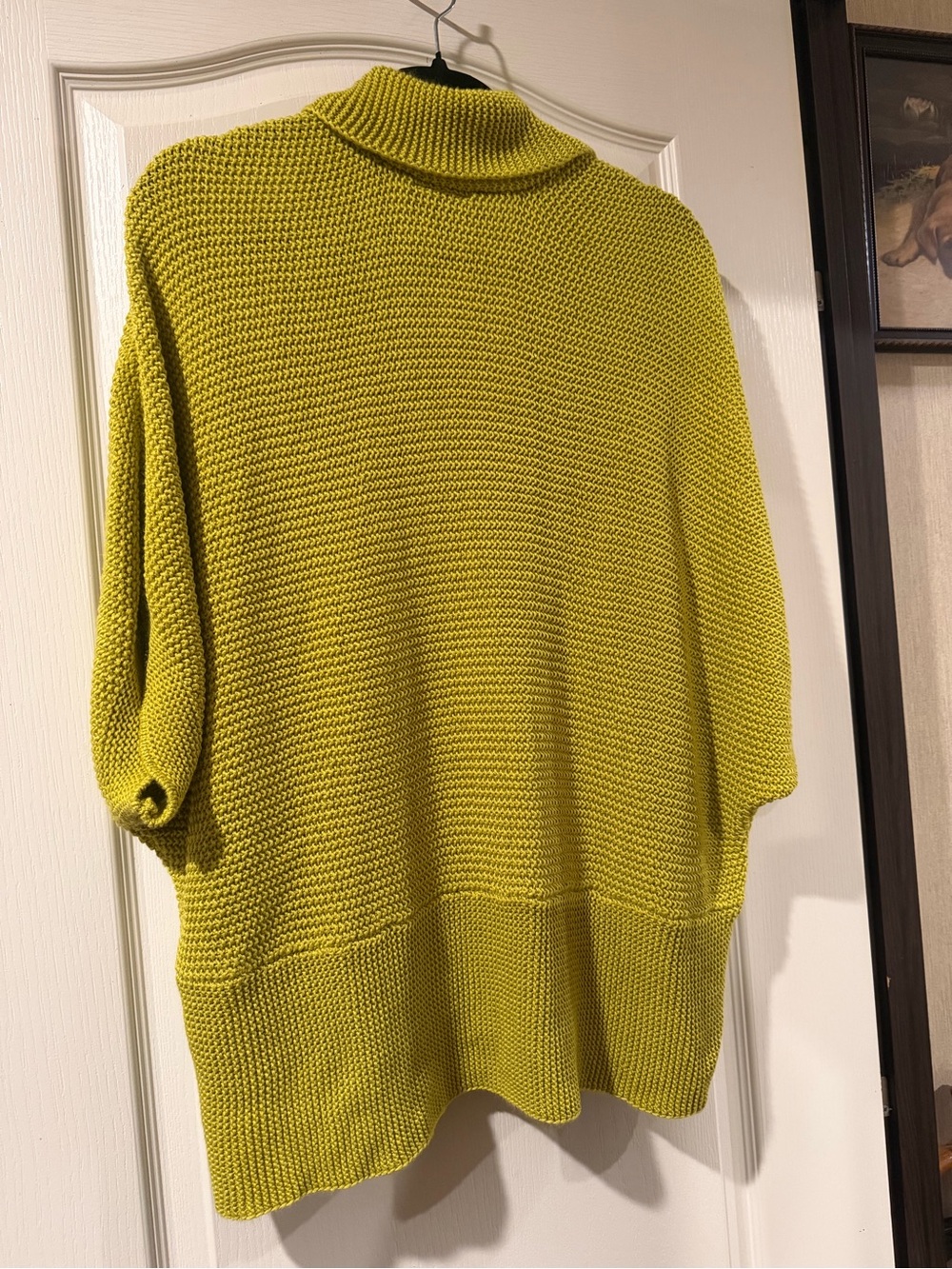 Lane Bryant Yellow Green Open-Front Shawl Collar Cardigan - Picture 8 of 9